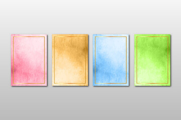 Fototapeta premium watercolor hand painted background texture. aquarelle abstract emerald backdrop. horizontal template