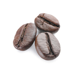 Coffee beans on white background