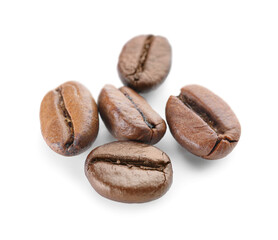 Coffee beans on white background