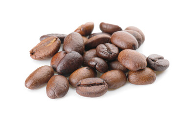 Coffee beans on white background