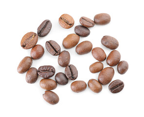 Coffee beans on white background