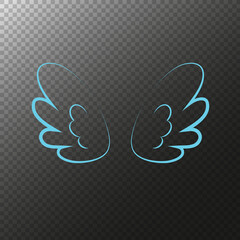 Many kinds of wings cartoon illustration, angel, angel wings, feather wings, angel, goodness.vector illustration and icon.