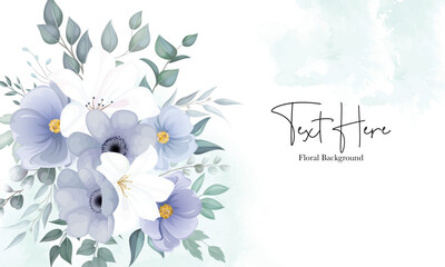 Fototapeta na wymiar Beautiful floral background with elegant navy blue and white flower