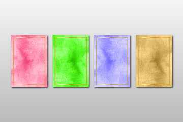 watercolor hand painted background texture. aquarelle abstract emerald backdrop. horizontal template