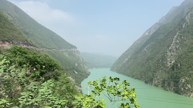 Wujiang River between two mountains