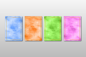 watercolor hand painted background texture. aquarelle abstract emerald backdrop. horizontal template