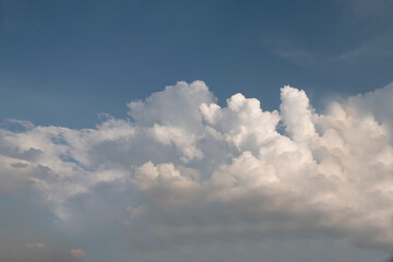 Blue sky  beautiful fluffy white clouds on daylight sky