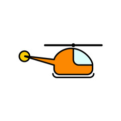 Icono de helicóptero. Medio de transporte, búsqueda, rescate, vigilancia