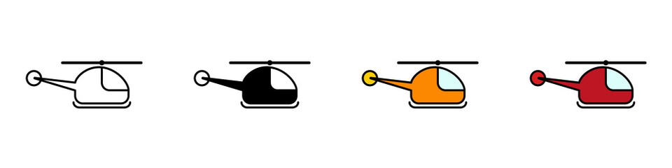 Conjunto de conos de helicópteros. Medio de transporte, búsqueda, rescate, vigilancia