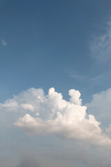 Blue sky  beautiful fluffy white clouds on daylight sky
