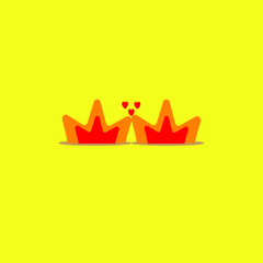 
a love crown on a yellow background