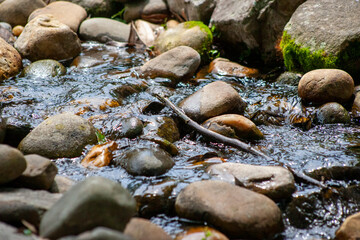 water and stones