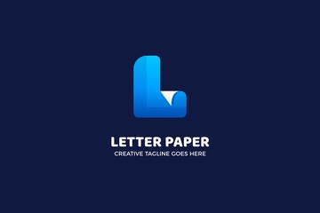 Blue Letter L Business Logo Template