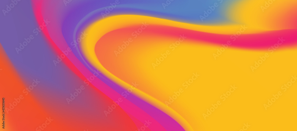 Poster web header background design with liquid yellow and blue paint flow. abstract fluid background for w