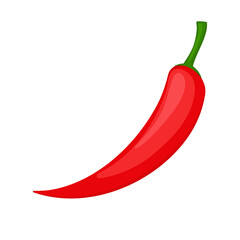 Vector illustration of hot chili peppers in cartoon style. Isolated on white background. Red vegetables 