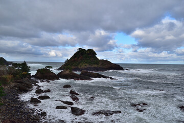 兵庫県香住　地蔵浜展望台から見た景色