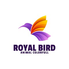 Fototapeta premium Vector Logo Illustration Royal Bird Gradient Colorful Style.