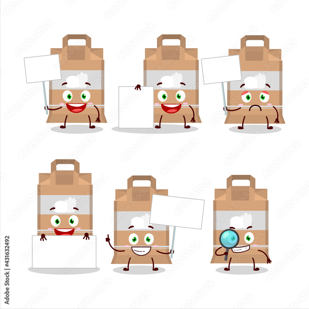 Canvas Prints Fast food bag cartoon character bring information board