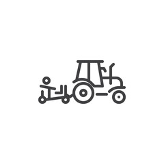 Farm tractor line icon