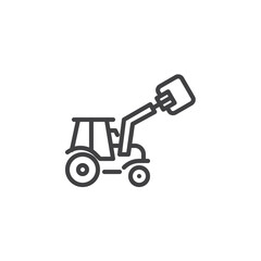 Agricultural tractor machine line icon
