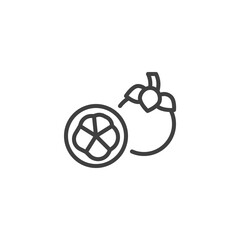 Mangosteen fruit line icon