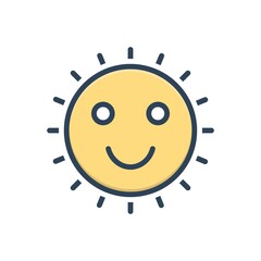 Color illustration icon for sunshine