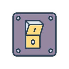 Color illustration icon for switch