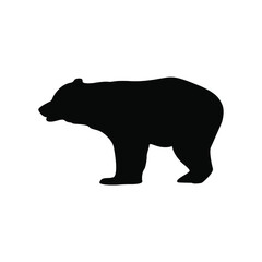 Obraz na płótnie Canvas black silhouette of a bear. silhouette of a wild animal