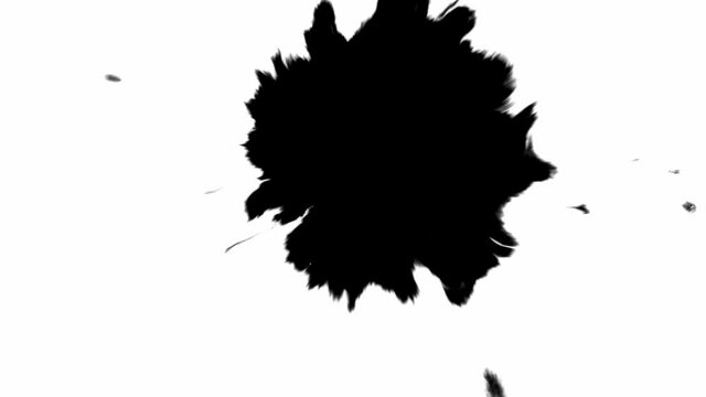 Ink wash animation of black ink spilled onto a white paper expanding