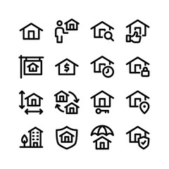 Simple Set of Real Estate Related Vector Line Icons. Contains Icons as House, Property Agent, Search, Best Home and more.