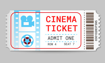 Obraz premium Retro cinema ticket 