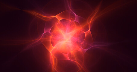 3D rendering abstract multicolor fractal light background