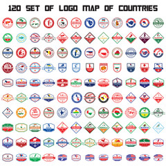 set of country map vector , set of map logo