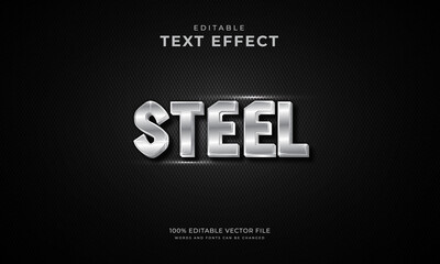 Obraz premium Steel 3d editable text style effect
