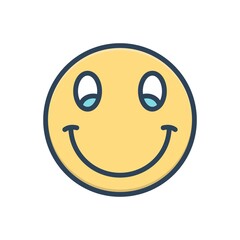 Color illustration icon for smilies