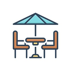 Fototapeta premium Color illustration icon for terrace 