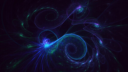 3D rendering abstract multicolor fractal light background