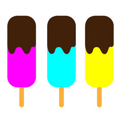 Ice cream flat icon. Sweet desert. Vector illustration.	