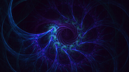 3D rendering abstract multicolor fractal light background