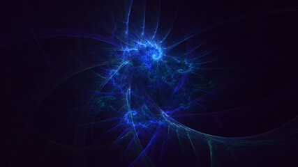 3D rendering abstract multicolor fractal light background