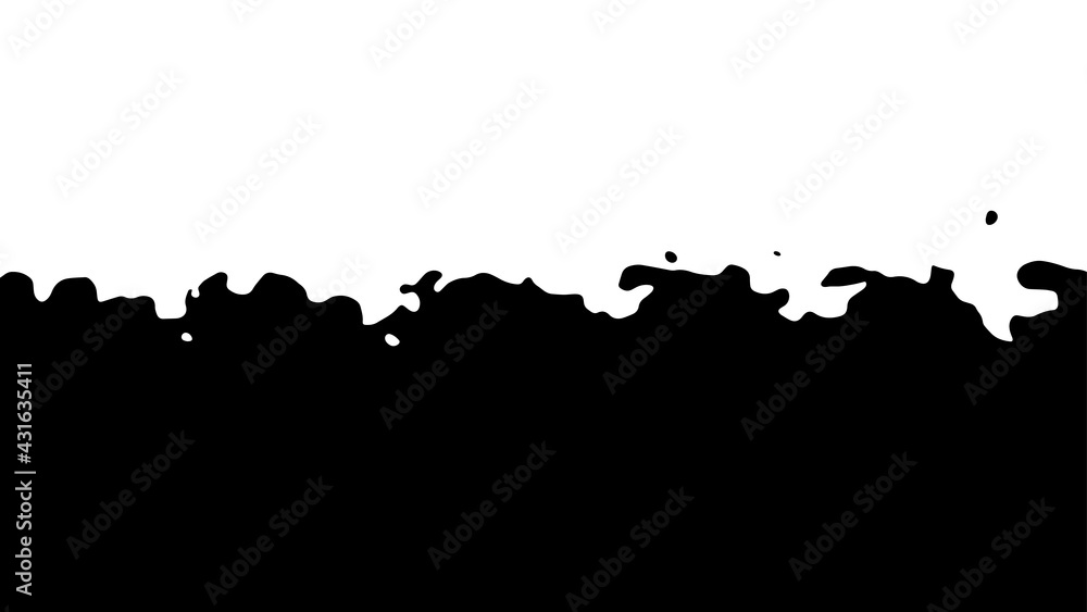 Wall mural the transition from black to white with uneven border line, interpenetration of colors. vector illus