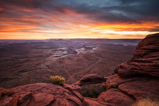 moab utah sunset, green river overlook dead horse state park