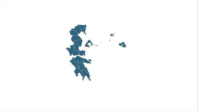 Greece animated map with alpha channel.
