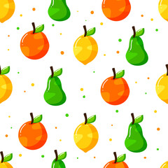 flat hand drawn fruits seamless pattern design with dot texture