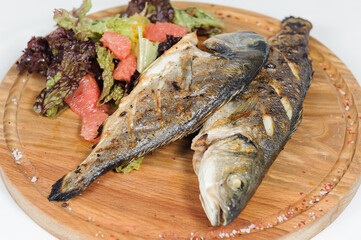 grilled fish with vegetables
