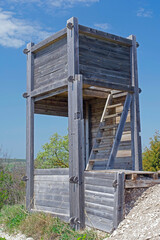 antique wooden watchtower against sky
