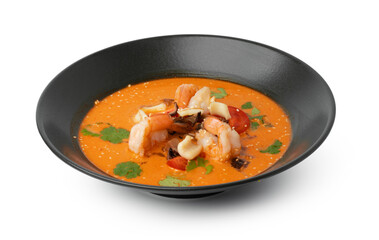 Tom Yam Thai soup isolated on white
