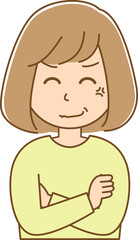 怒りを隠しきれない女性のイラスト