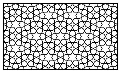 Laser Cutting Template. Decorative Panel. Middle Eastern Geometric Pattern.