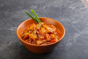 Meat goulash with vegetables
